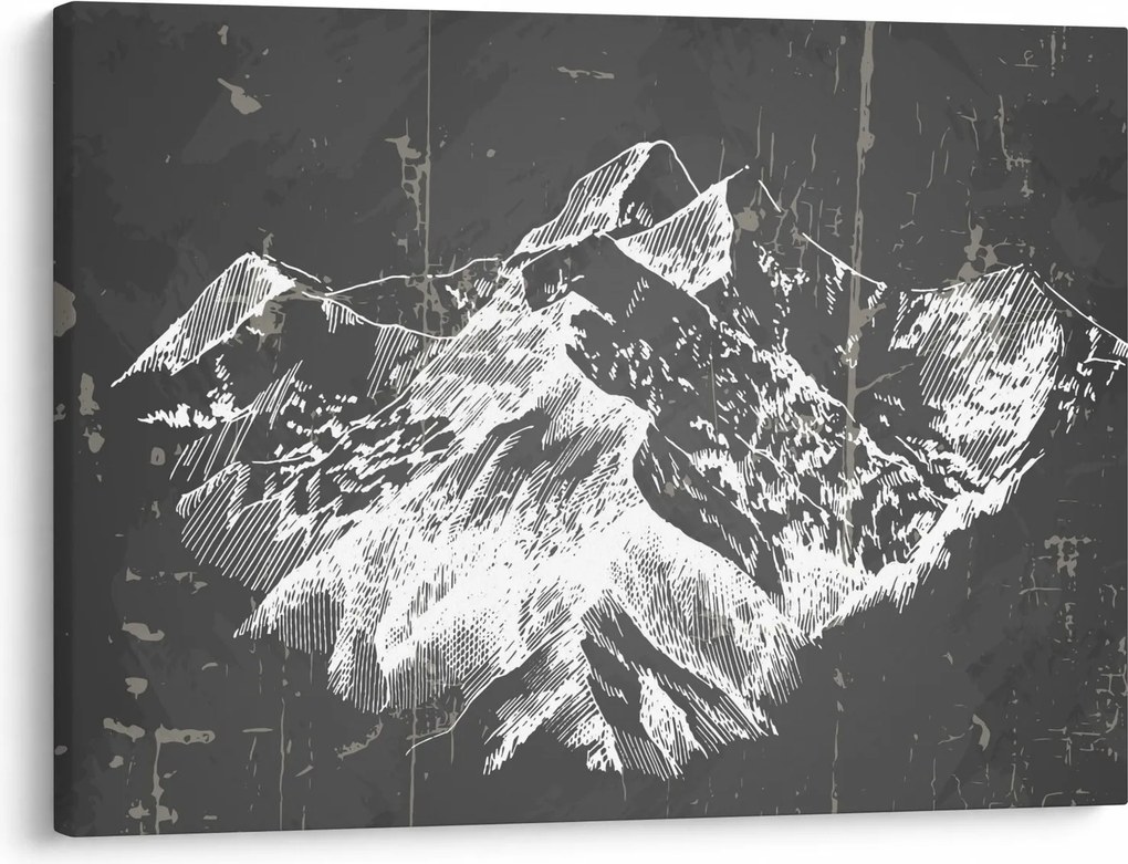 Kép - Hegyek illusztrációja (70x50 cm)
