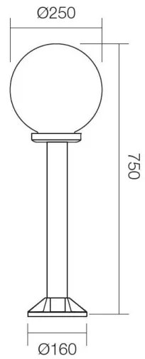 Redo 9779 - Kültéri lámpa SFERA 1xE27/42W/230V IP44 25x75 cm barna