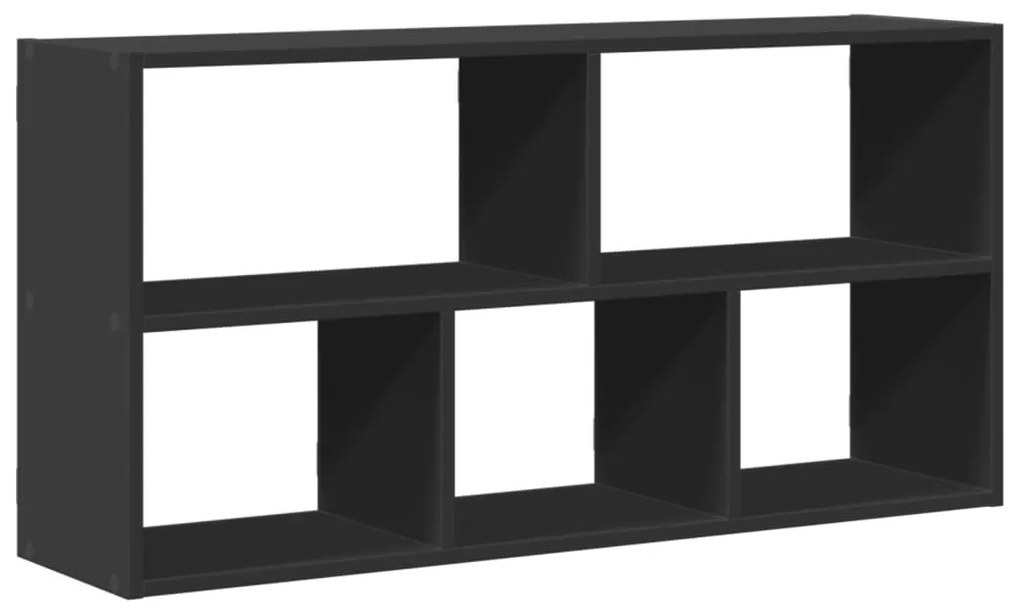 fekete szerelt fa fali polc 100 x 25 x 50 cm