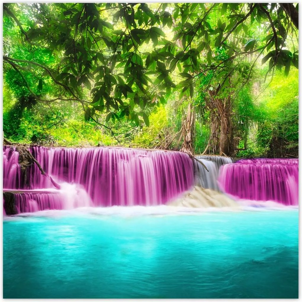 Poszterek 140x140 Színes tájkép Vízesés