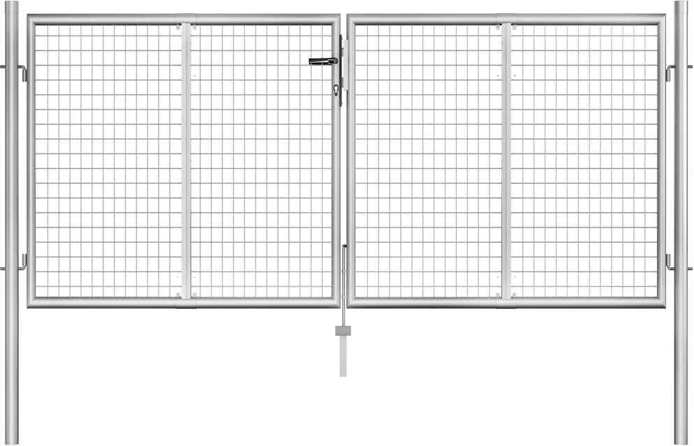 vidaXL ezüst színű horganyzott acél kerti kapu 300 x 100 cm