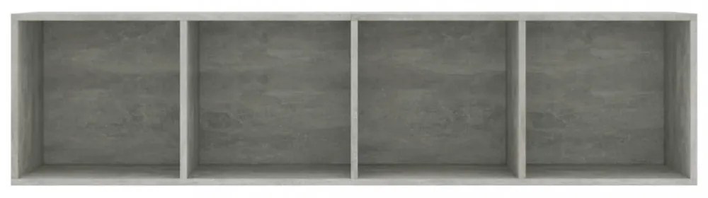 betonszürke könyv-/TV-szekrény 143 x 30 x 36 cm