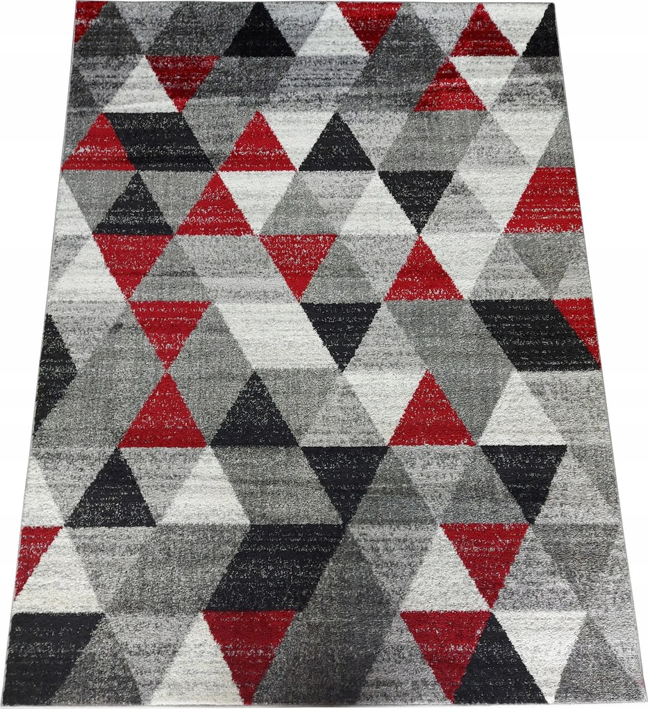 Piros háromszög szőnyeg szuper minőségű fríz 120/160