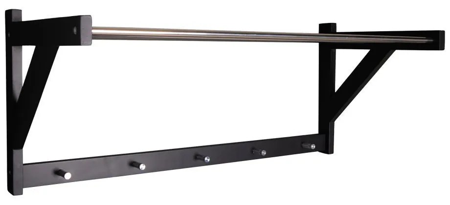 Padova kalaptartó fogas, fekete fa, fekete steel 78x32 cm