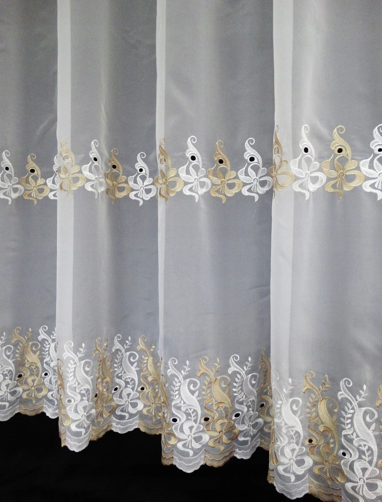 Mg Tor 1202 Fátyol Fehér hímzés Arany 300x250cm lengyel