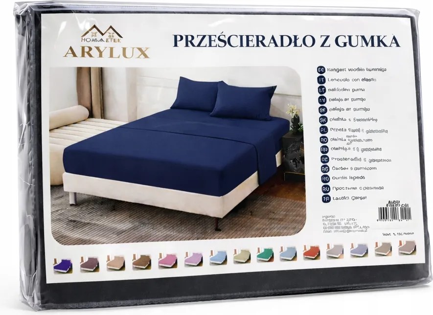 Elegáns gumis lepedő 220x200 25 CM Kényelem és simaság Sötétkék