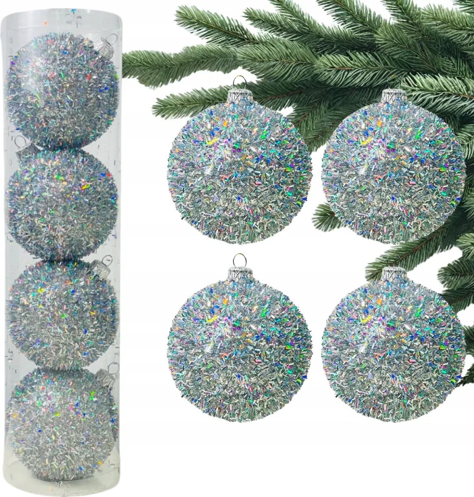 Holo Ezüst karácsonyfa Bombák Karácsonyfa Buborékok 3D karácsonyfa gömb szett