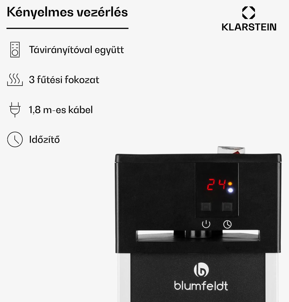 Blumfeldt Heat Guru infravörös hősugárzó, 2000 W, 3 melegítő fokozat, állványos, távirányító, ezüst