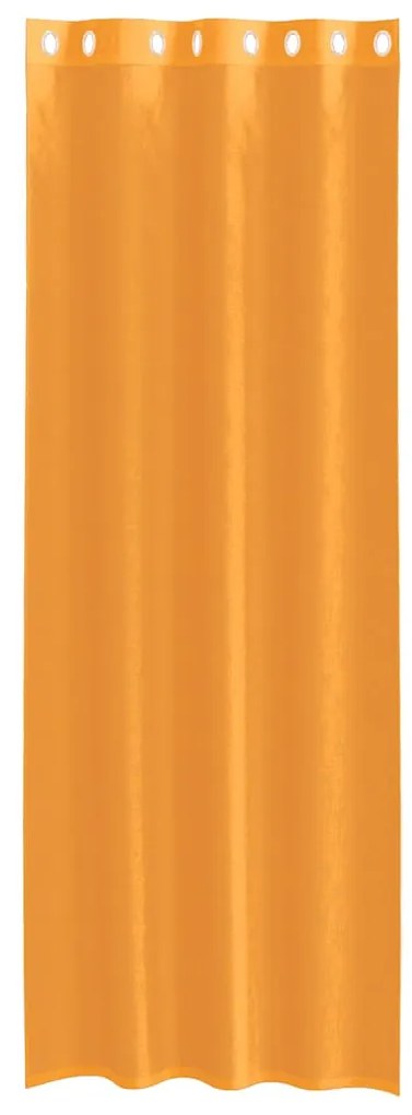 2 db narancssárga fátyolfüggönyök rojtokkal 140x300 cm