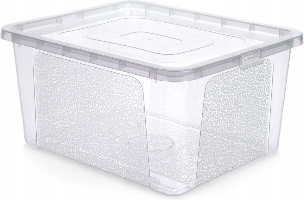 Tárolódoboz Műanyag Nagy Doboz Játékdoboz 20L Fedél