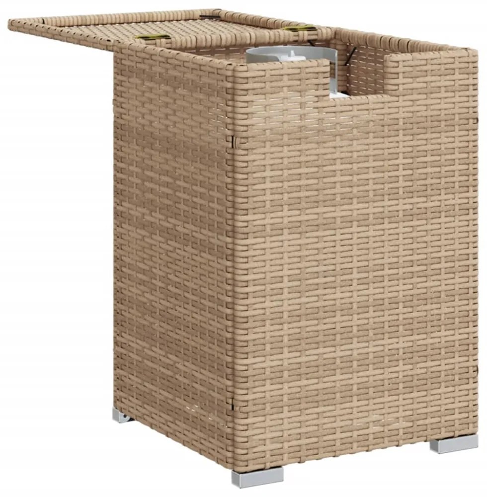 bézs polyrattan propántartály borító asztal 40 x 40 x 60 cm