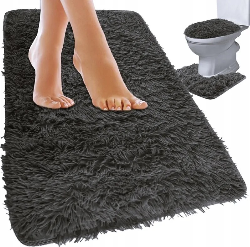 Fürdőszobaszőnyeg szett Csúszásgátló Fürdőszobaszőnyeg 3 részes Puha