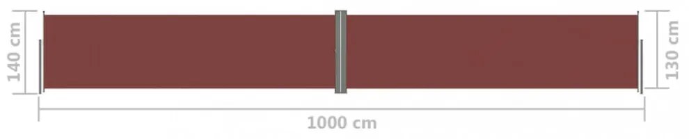barna behúzható oldalsó napellenző 140 x 1000 cm