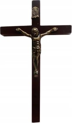 Függő kereszt fa sötét h12cm
