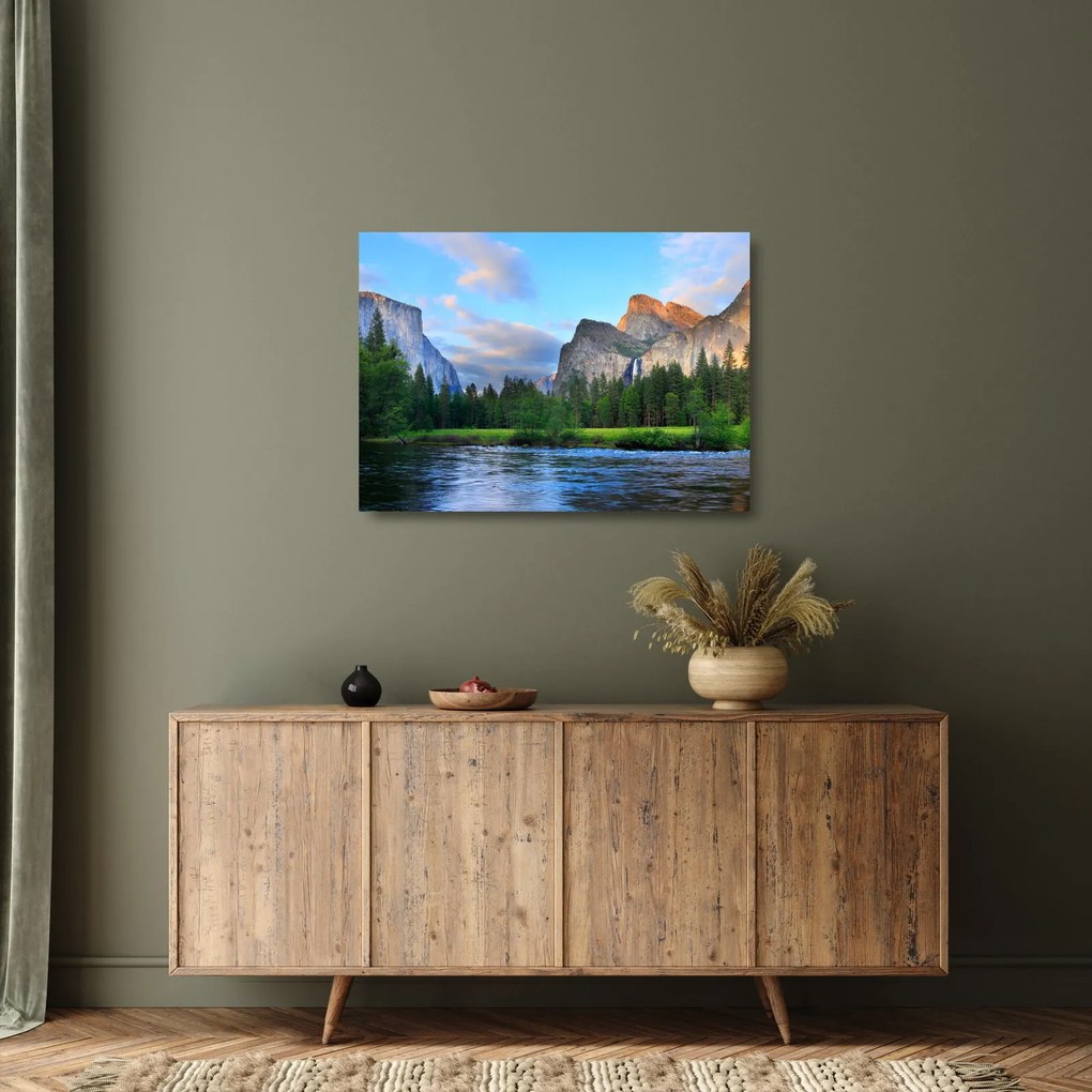 Egy vad hegyi táj képe (üvegen) (70x50 cm)