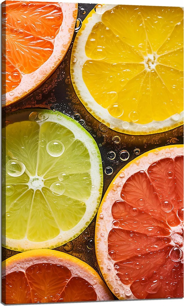 Vászonkép Citrus Frissesség Lime Grapefruit Citrom 60x100