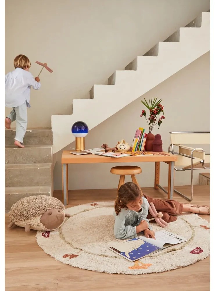 Bézs mosható kézi szövésű pamut gyerek szőnyeg ø140 cm Chanterelle – Lorena Canals