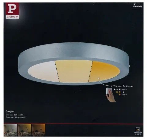 Paulmann 79798 - LED/16W Mennyezeti lámpa CARPO 230V 2300/2500/3000K