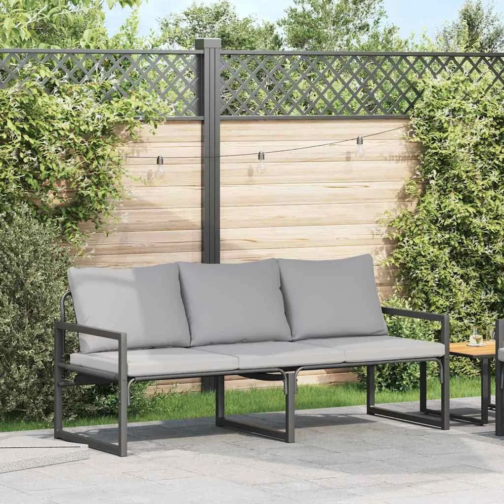Kerti pad Fekete 180 x 72.5 x 71 cm Acél