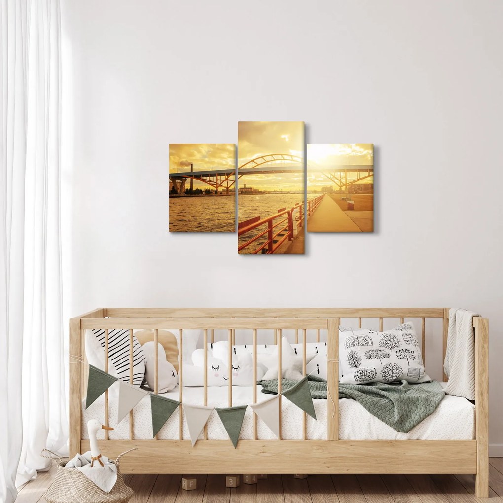 Kép a hídról napnyugtakor (90x60 cm)