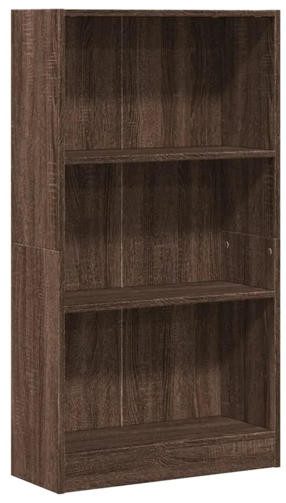 barna tölgy színű szerelt fa könyvszekrény 60 x 24 x 109 cm