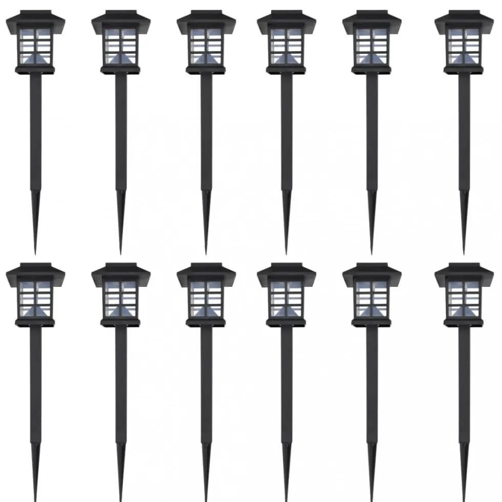 Napelemes LED kültéri lámpa Szett 6 db Cövek 8,6 x 8,6 x 38 cm