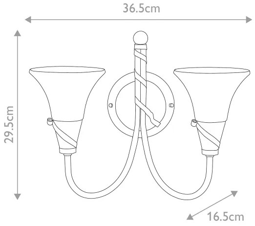 Elstead EM2-COPPER - Fali lámpa EMILY 2xE14/40W/230V
