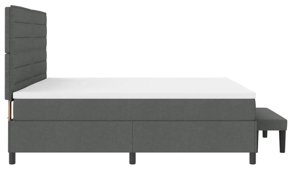 Box Spring Ágy Matracot és Padot Sötétszürke 200x200 cm Szövet