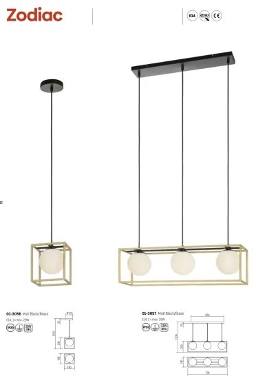 Redo 01-3056 - Csillár zsinóron ZODIAC 1xE14/28W/230V