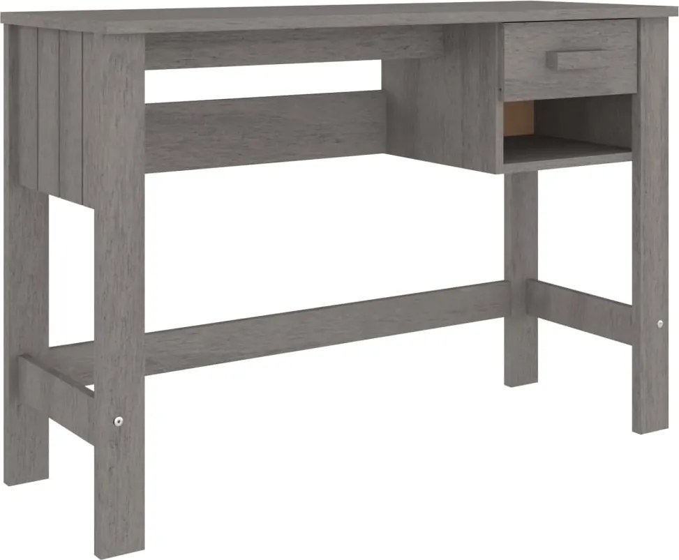 vidaXL HAMAR világosszürke tömör fenyőfa íróasztal 110 x 40 x 75 cm