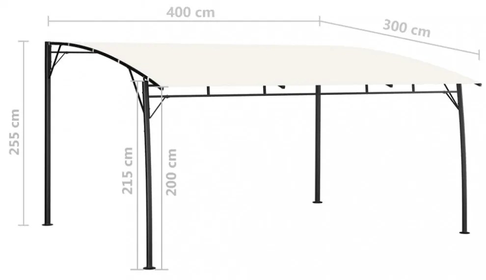 krémszínű kerti napellenző 4 x 3 x 2,55 m