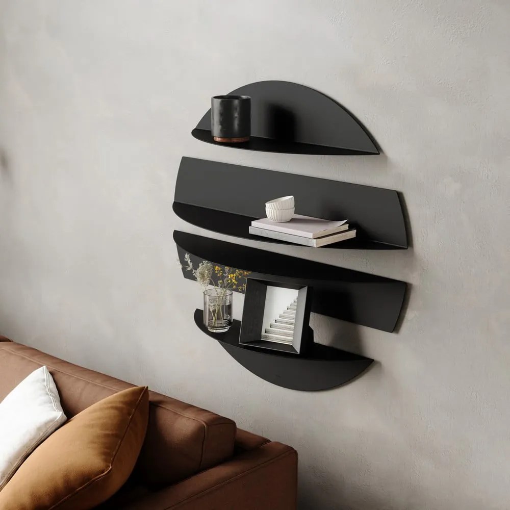 Fekete fém polc készlet 4 db-os 76 cm Solis – Umbra