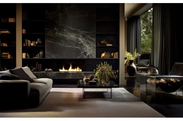 InFire - Beépített BIO kandalló 7,5x100 cm 6kW fekete