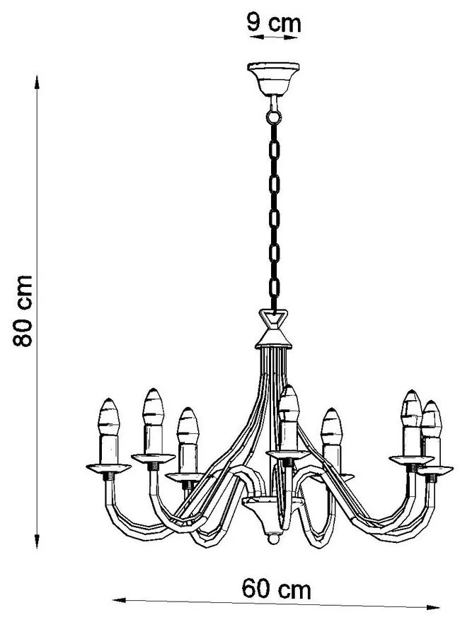 Fiorano 7 fekete függőlámpa - Sollux