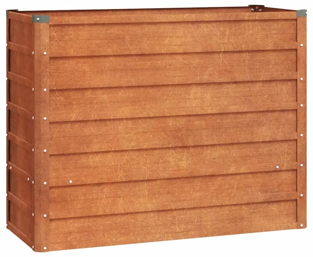 Rozsda színű corten acél kerti magaságyás 100 x 40 x 77 cm