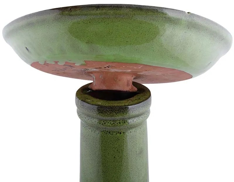 Kerámia madáritató állvány, zöld