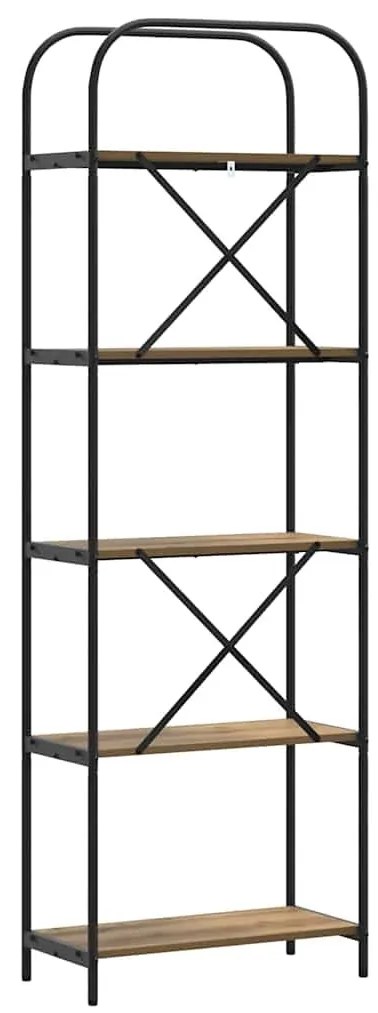 Könyvespolc kézműves tölgy 60 x 30 x 183 cm Faanyag