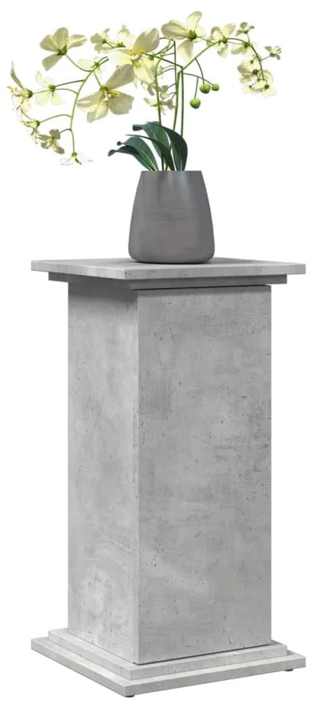betonszürke szerelt fa bemutatóállvány tárolóval 31x30x60 cm