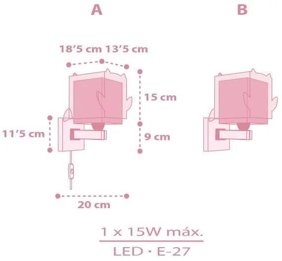 Dalber 64489 - Gyerekszobai fali lámpa LITTLE FRIENDS 1xE27/15W/230V