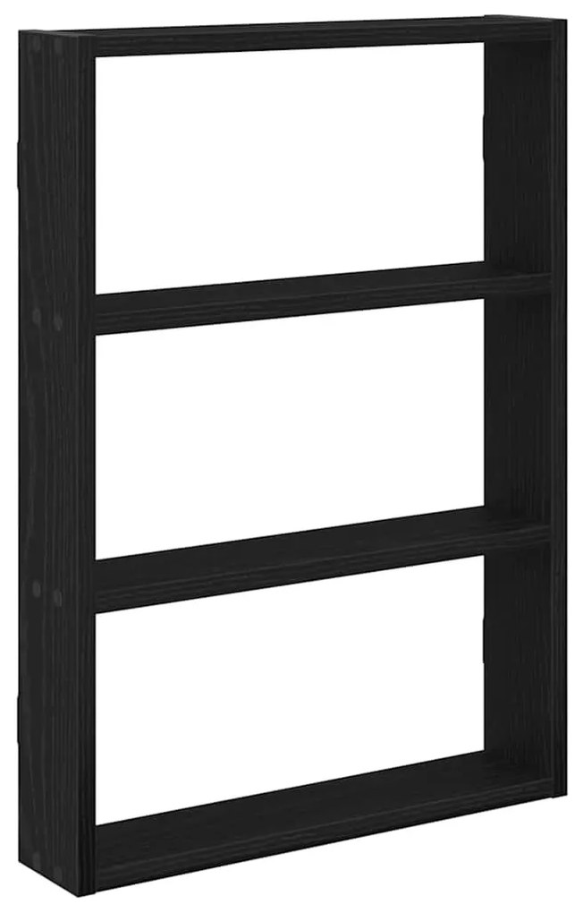 fekete szerelt fa fali polc 43 x 9 x 60 cm