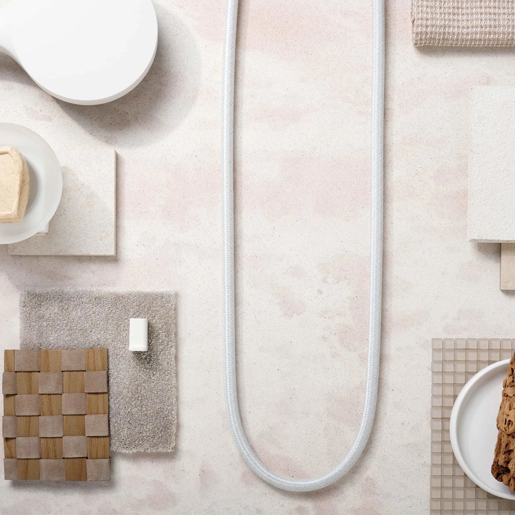 Hansgrohe Designflex, textil zuhanycső 1250 mm, fehér matt, HAN-28220700