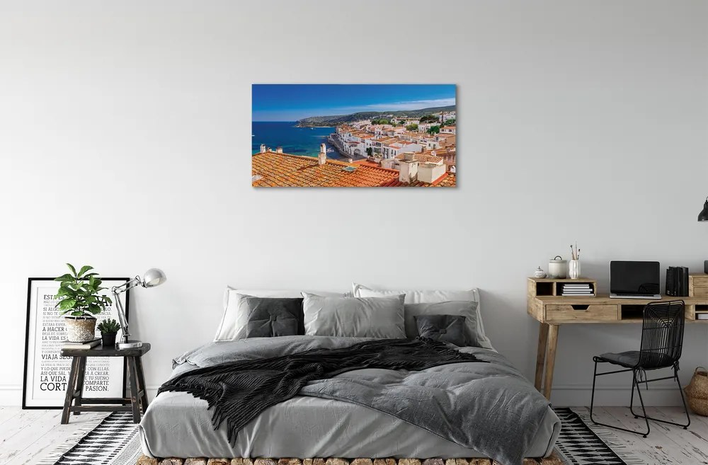 Canvas képek Spanyolország Város hegyek tenger 100x50 cm