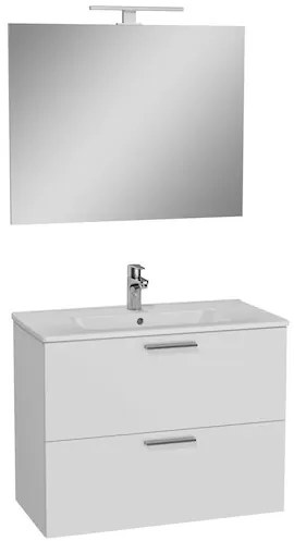 VitrA Mia Fürdőszobabútor szett mosdóval, tükörrel és világítással 79x61x39,5 cm fényes fehér MIASET80B