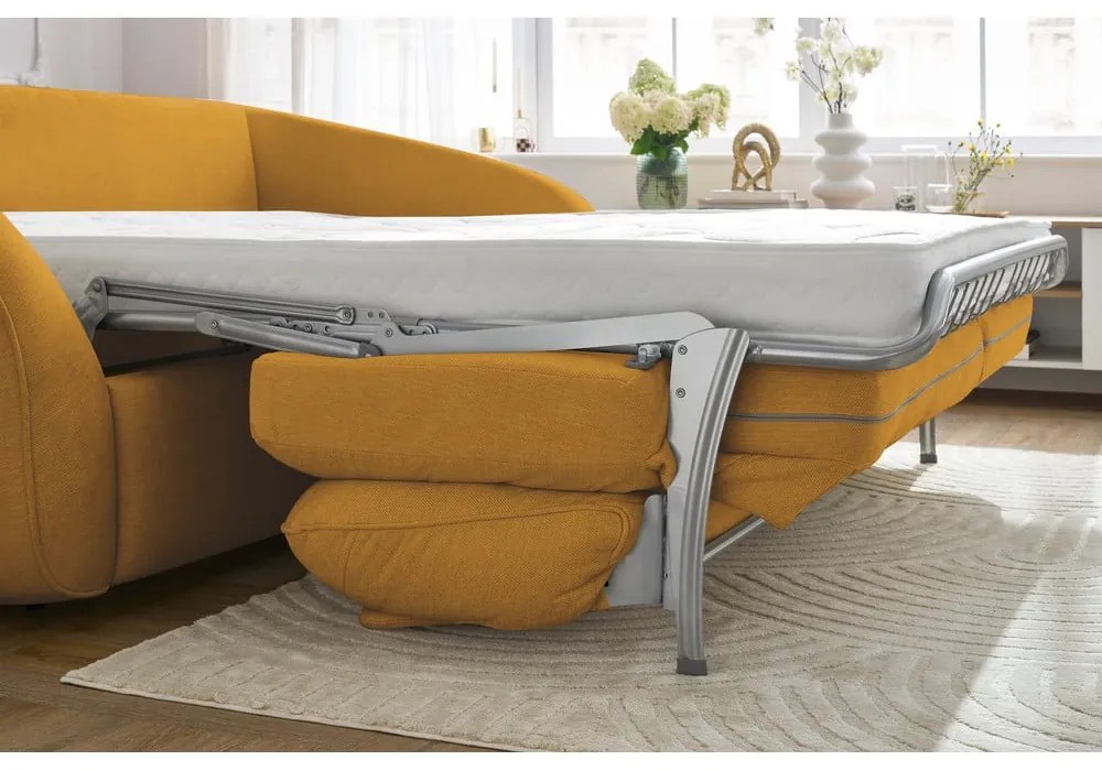 Sárga kinyitható kanapé 235 cm Cezanne – Bobochic Paris