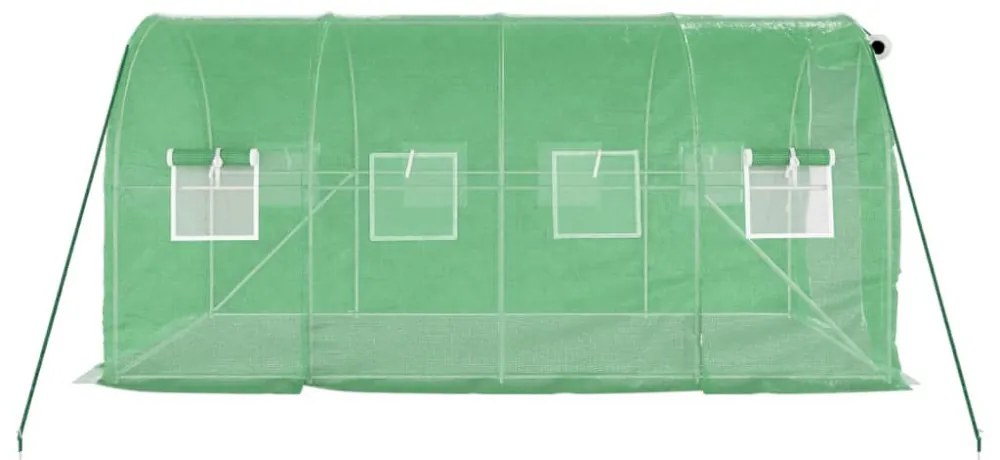 zöld acélvázas melegház 8 m² 4 x 2 x 2 m