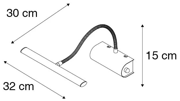 Design fali lámpa fekete 32 cm LED-del és dimmerrel - Tableau