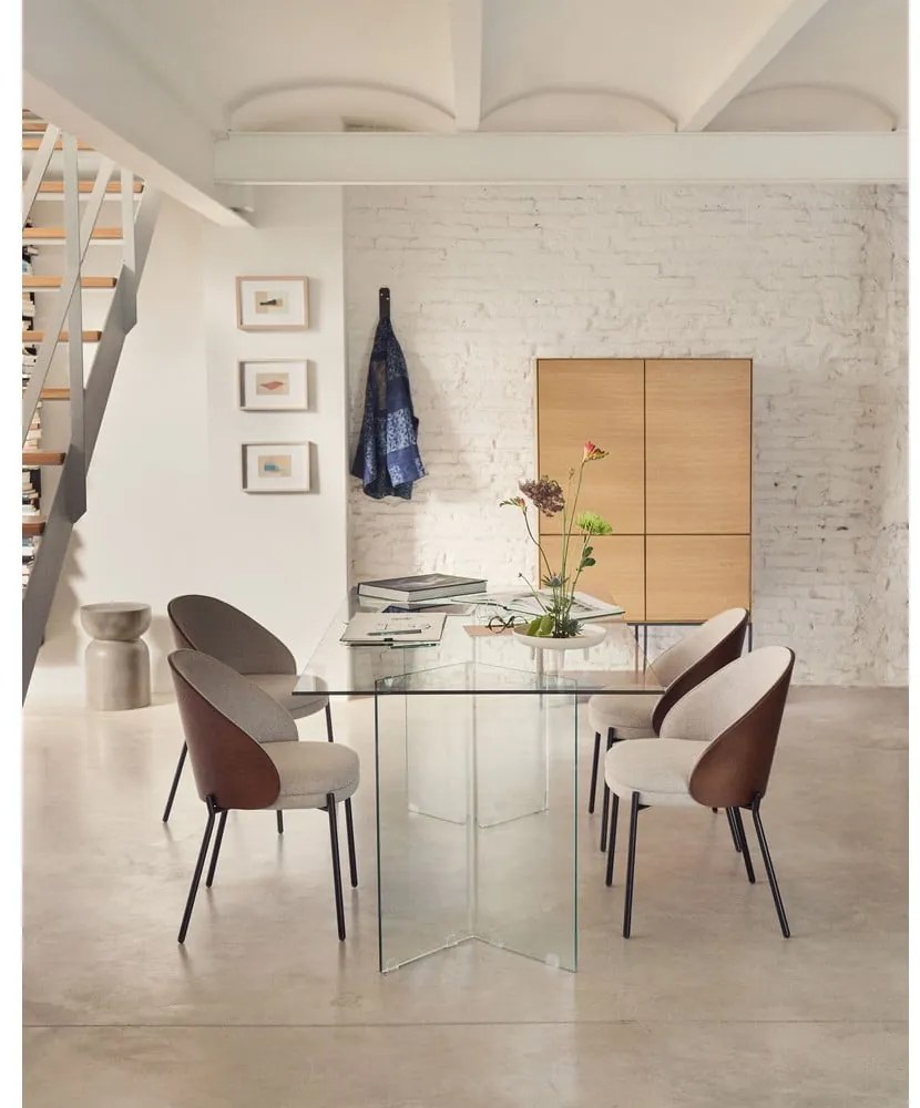 Étkezőasztal üveg asztallappal 90x200 cm Burano – Kave Home