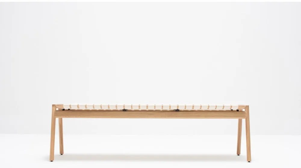 Fehér-natúr színű pad Klupa - Gazzda