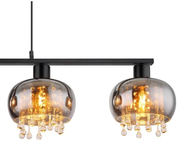 Globo 15839-4H - Csillár zsinóron CORRY 4xE27/9W/230V fekete