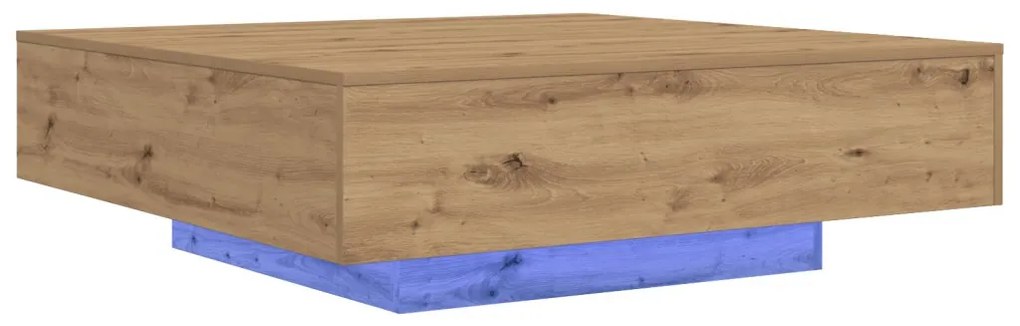 Dohányzóasztal kézműves tölgy 100 x 100 x 31 cm Faanyag